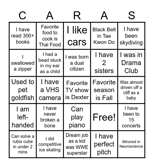 24 CARAS MAGIC BINGO Card