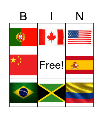NATIONS OF THE WORLD Bingo Card