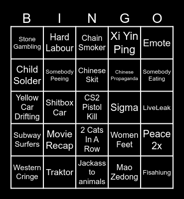 DOUYIN BINGO! Bingo Card