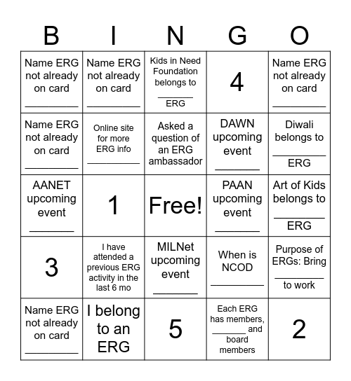 DEI Fair Bingo Card