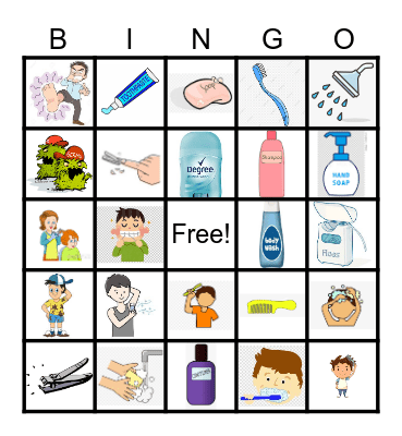 Personal Hygiene Bingo Card