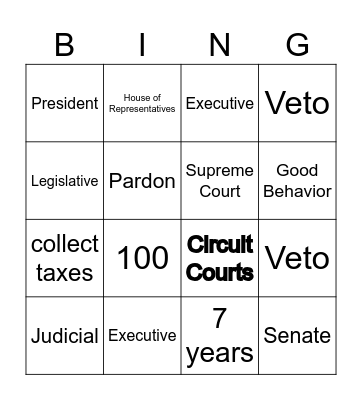 Three Branches Bingo Card