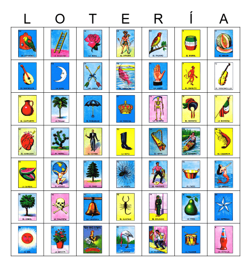 LOTERÍA MEXICANA Bingo Card