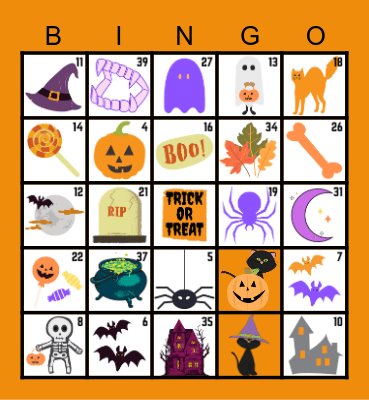 Monster Mash Bingo Card