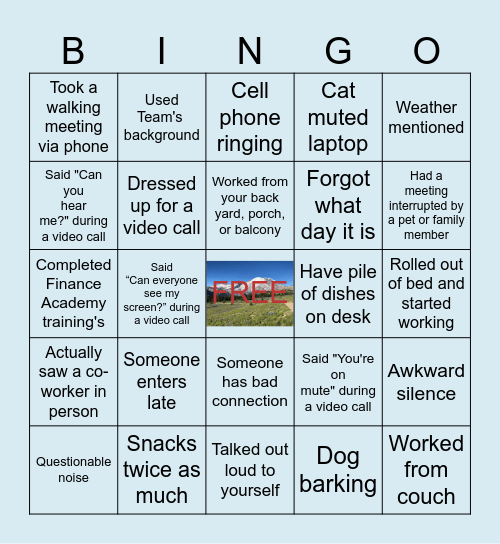 Virtual Farewell Party Bingo Card