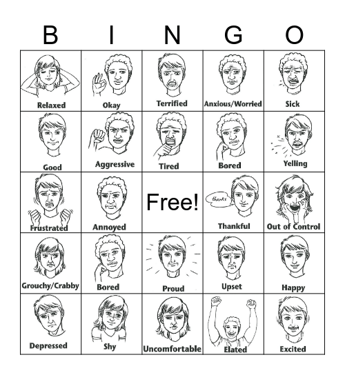 DCM ZONES EMOTIONS Bingo Card