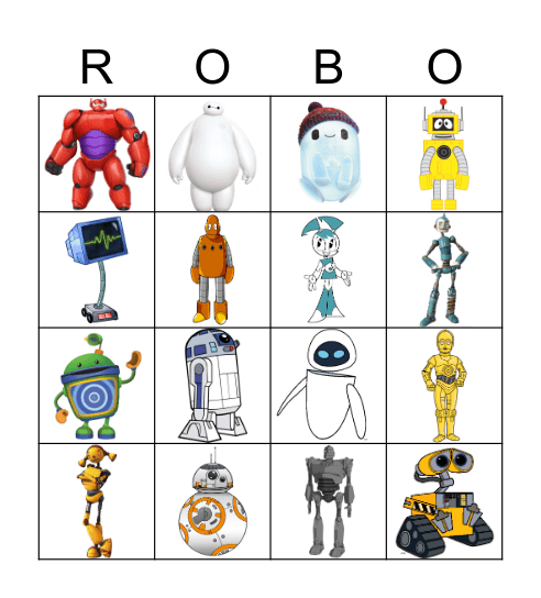 Robot Bingo Card