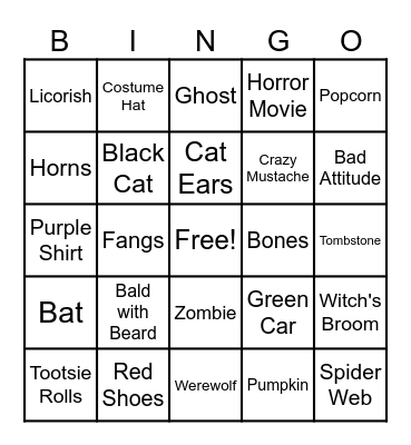 MB Division Halloween Bingo Card