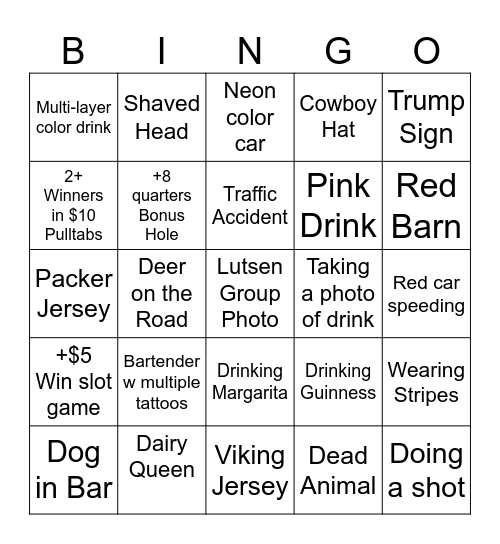 Lutsen Bingo Card