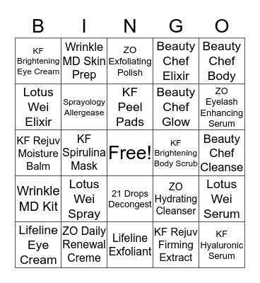 SPRINGO BINGO Card