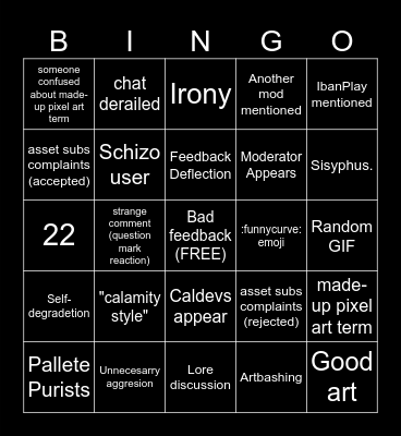 CALART DISCUSSION B I N G O Bingo Card