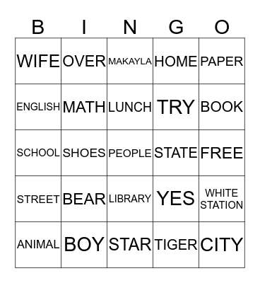 ASL Bingo Card