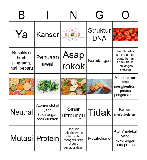 Radikal Bebas dan Bahan Antioksidan Bingo Card