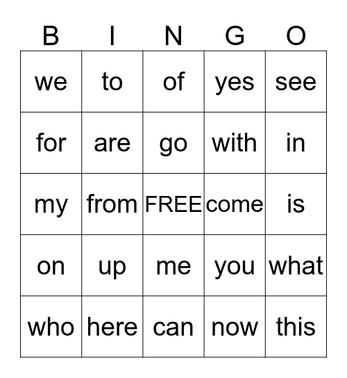 Grade K Lesson 6 - 19 Bingo Card