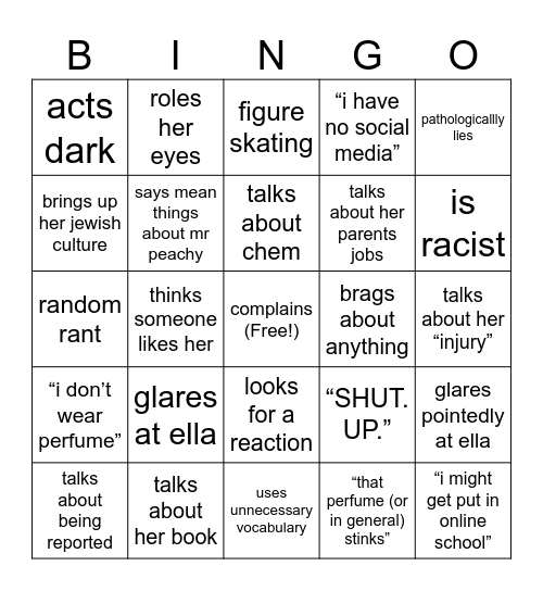 lillian in general. Bingo Card