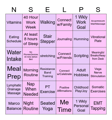 Wellness 6 Bingo Card