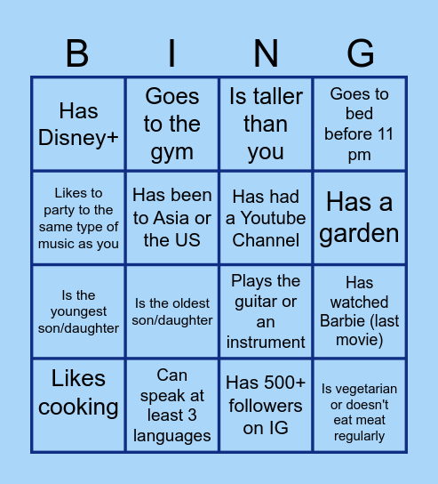 GET TOGETHER BINGO Card