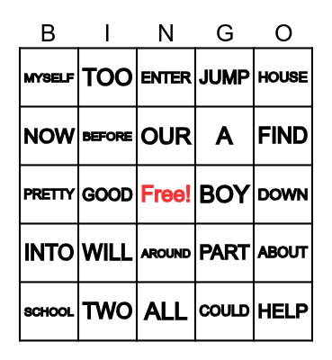 WORD BINGO Card