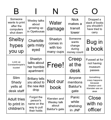 Circ Bingo Card