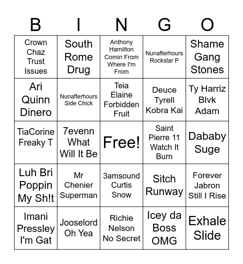 Best of Carolina Bingo Card