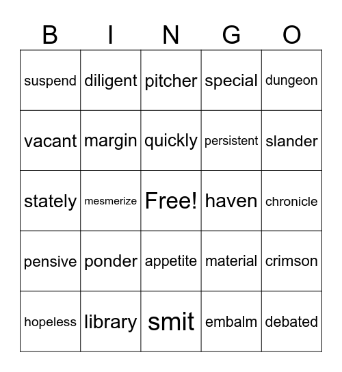 SIGHT WORDS Bingo Card
