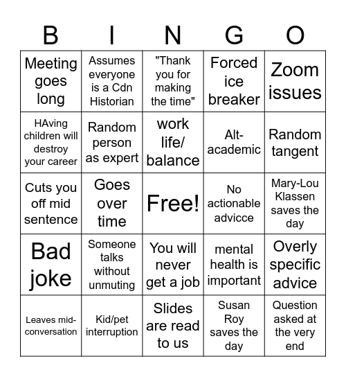 PD 2023-2024 Bingo Card