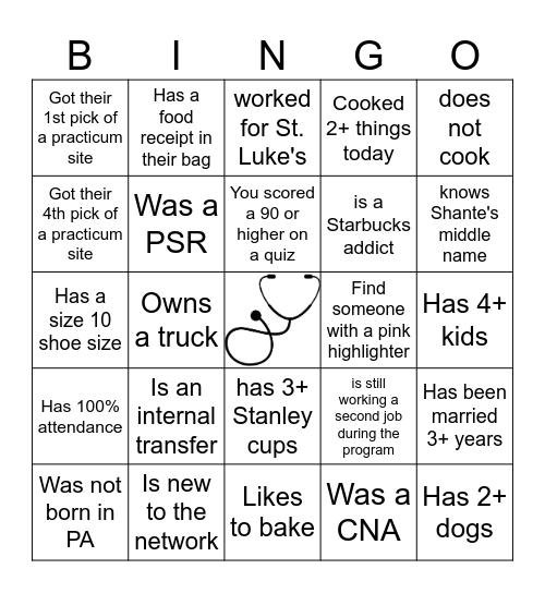 MA WEEK BINGO!!! Bingo Card