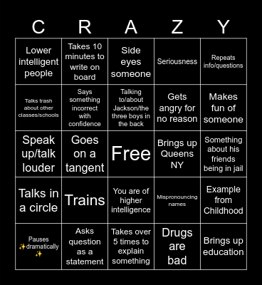 Dr. Jag BBBingo! Bingo Card