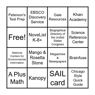 AACPL Resources Bingo Card