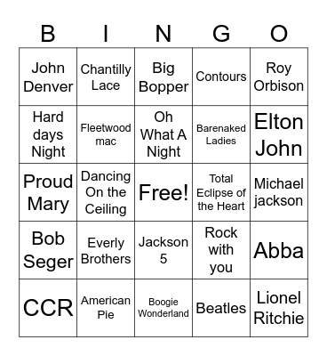 1023 GM 5 Music Bingo Card