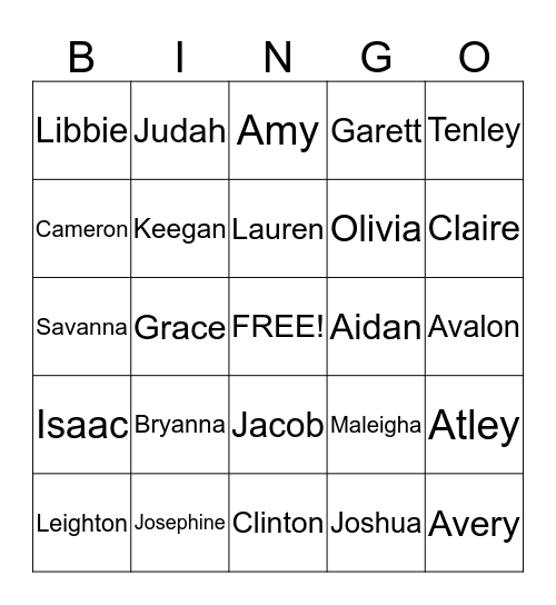 K-1st-2nd Bingo Card