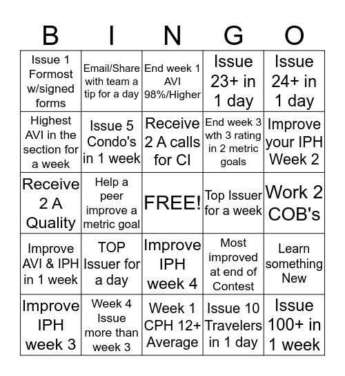 Completion BINGO 02/22/13-03/29/13 Bingo Card