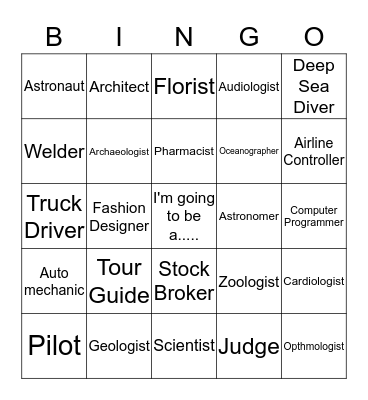 Career Bingo Card