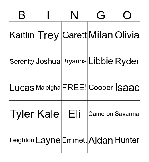 K-1st-2nd Bingo Card