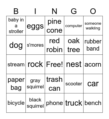 Oxon Run Trail Bingo Card