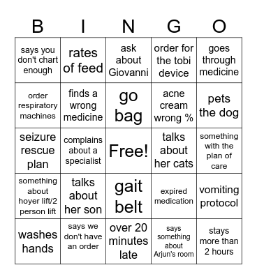 TIme For Kelly!!!! Bingo Card
