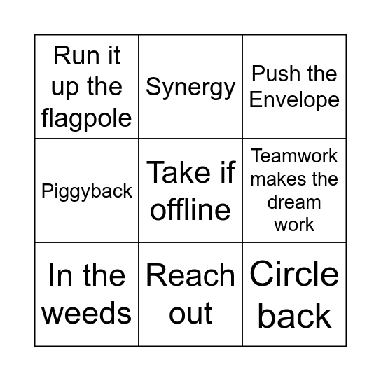 Corporate Ick! Bingo Card