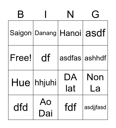 Fashion Night Bingo Card