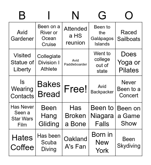 CERT Icebreaker Bingo Card