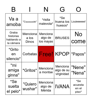 Val Bingo card Bingo Card