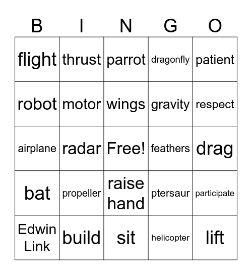 Flight Lab Bingo Card