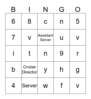 Disney Cruise 2016 Bingo Card
