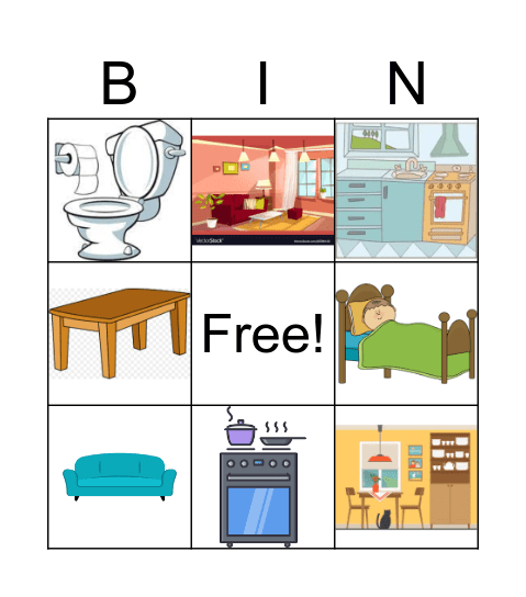 Parts of the House Bingo Card