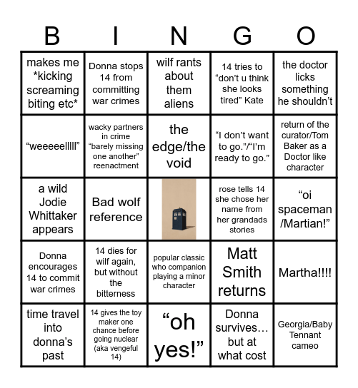 60th Anniversary Bingo Card