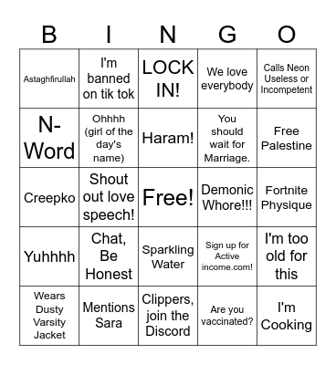 Love Speech BINGO Card