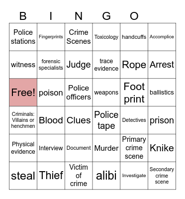 TV Crime Drama Conventions Bingo Card