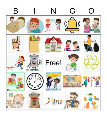 Responsibility Bingo Card