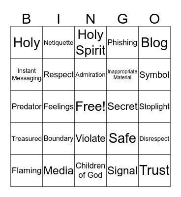 Circle of Grace Bingo Card
