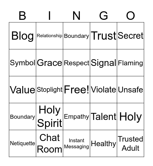 Circle of Grace Bingo Card