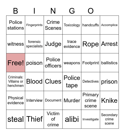 TV Crime Drama Conventions Bingo Card